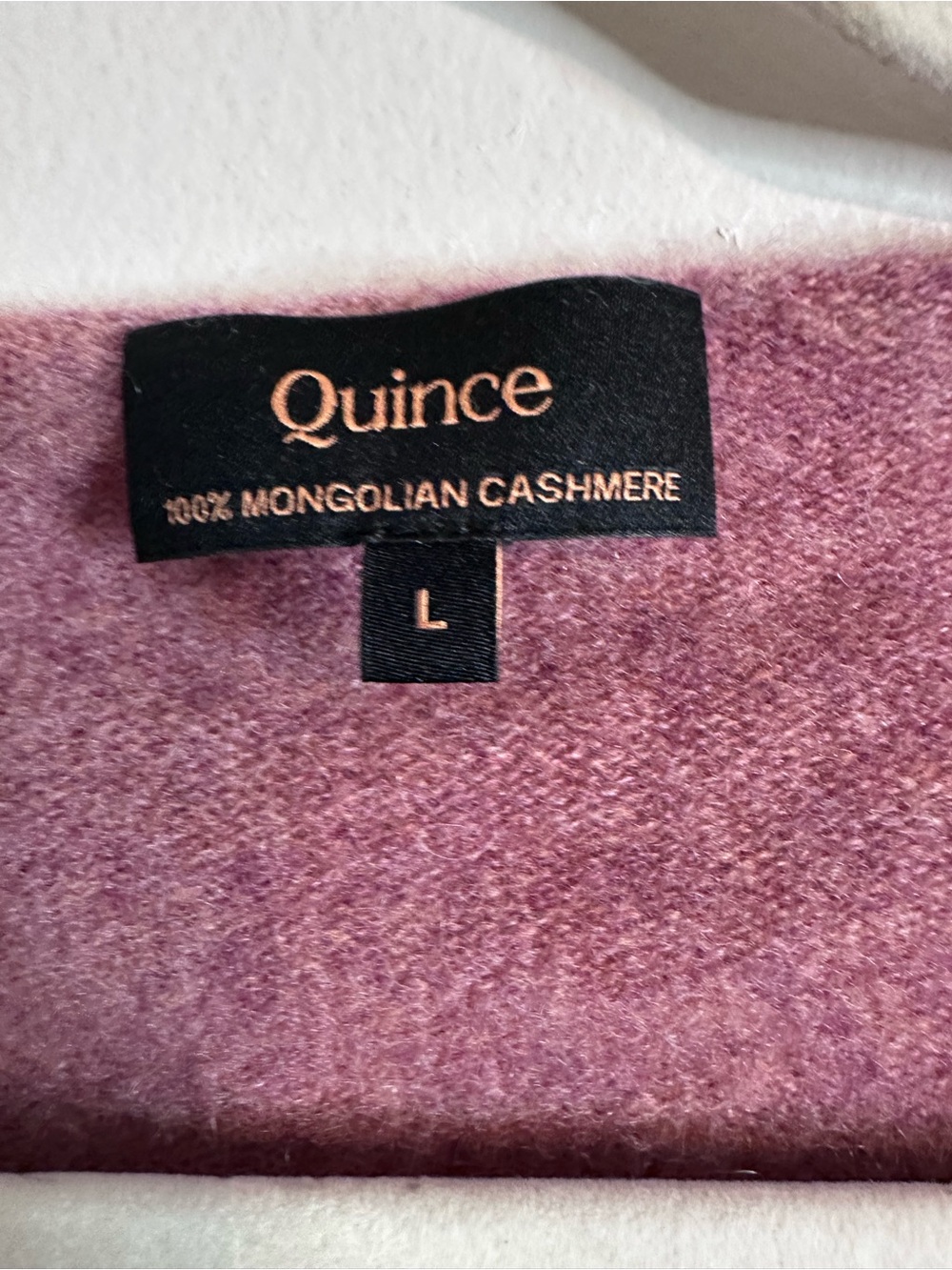 Quince 100% Mongolian Cashmere Boatneck Sweater Heather Rose L - Picture 3 of 10